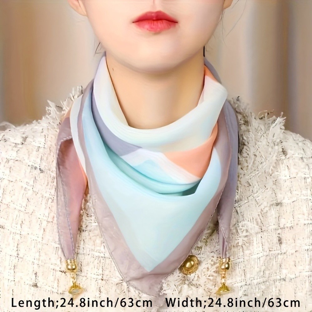 Casual Wear Chiffon Scarf Lightweight Polyester Fiber Soft Comfortable Feel