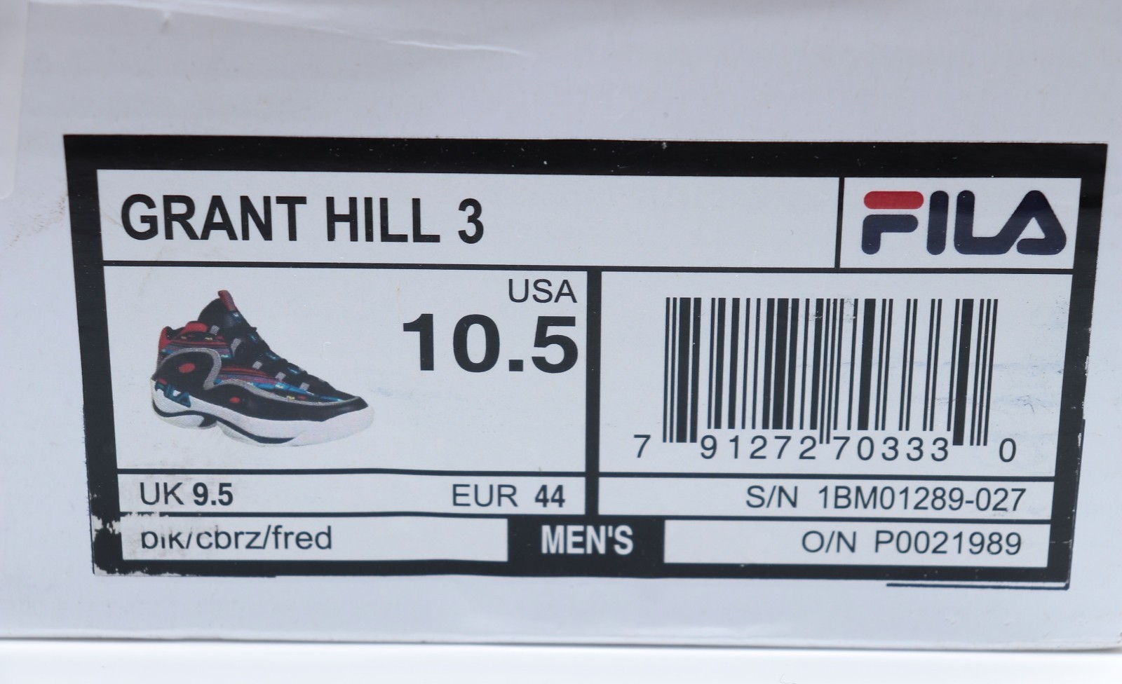 FILA Grant Hill 3 ‘Heat City Pack’ (1BM01289-027) Men’s Size 10.5 New w/ Box