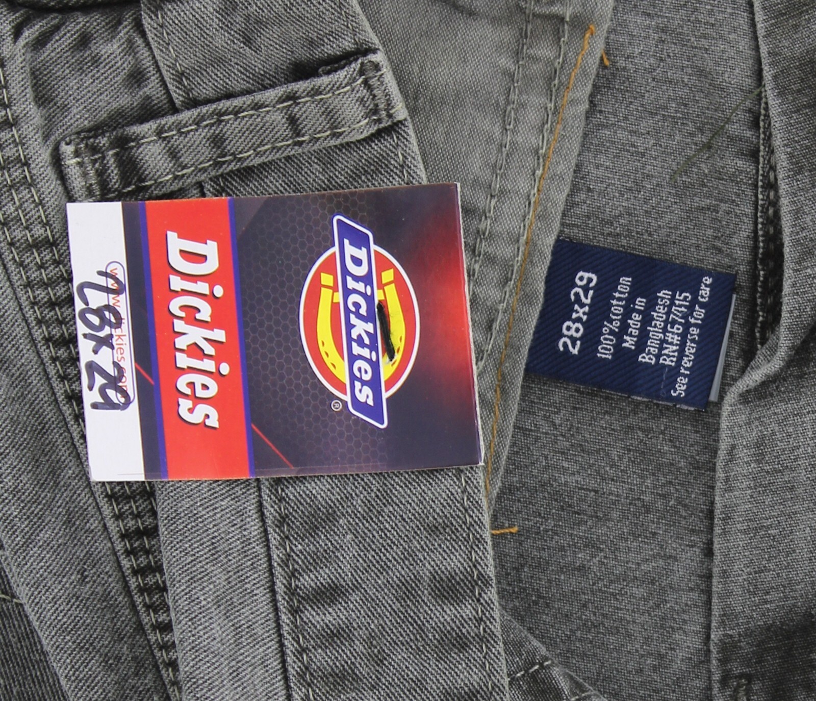 Dickies Men’s Carpenter Pants, Double Stitch, 2 Tool Loops, Pockets, Denim Twill