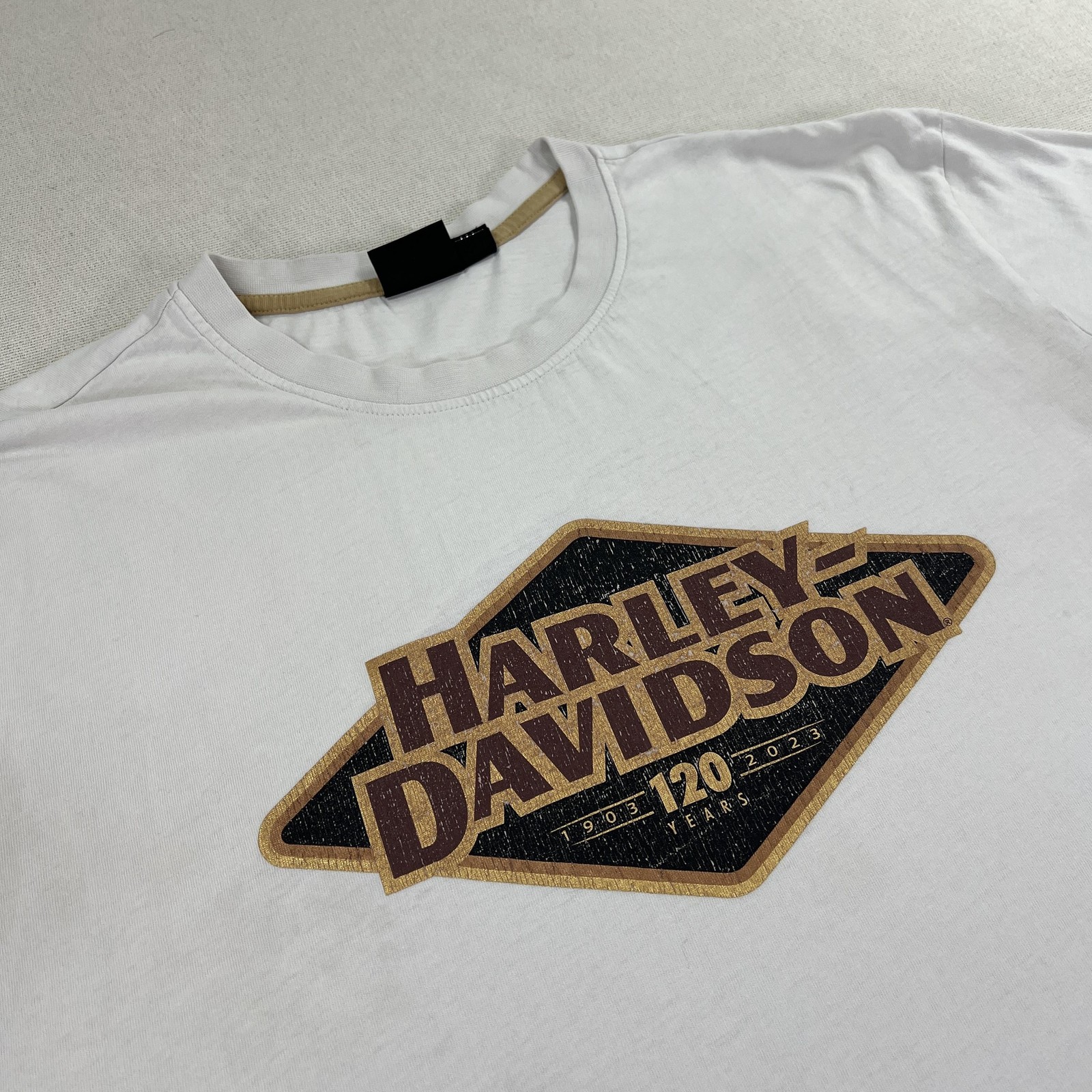 Harley-Davidson Shirt Mens 2XL White 120th Anniversary 1903-2023 Graphic Tee