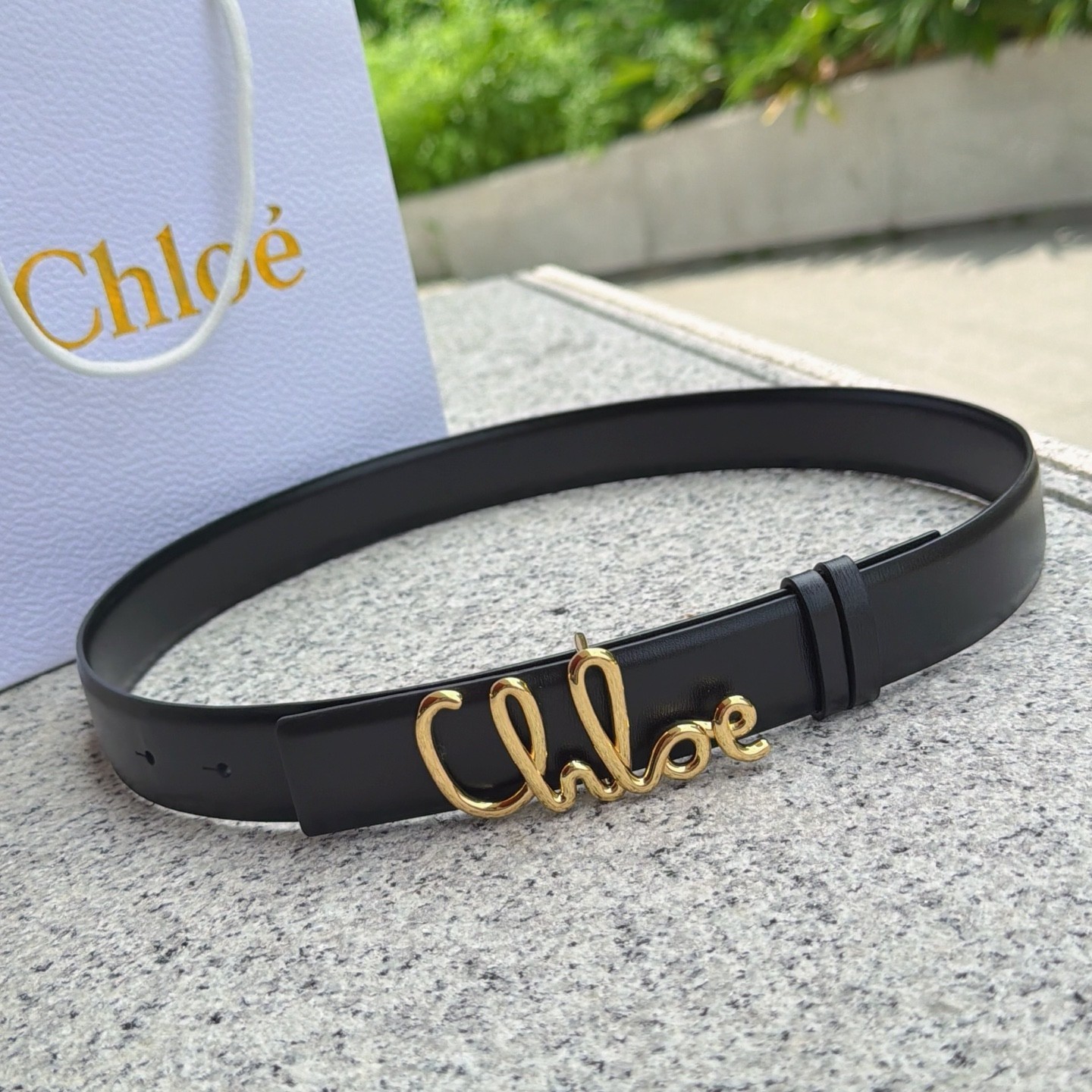 Chloe Black leather belt