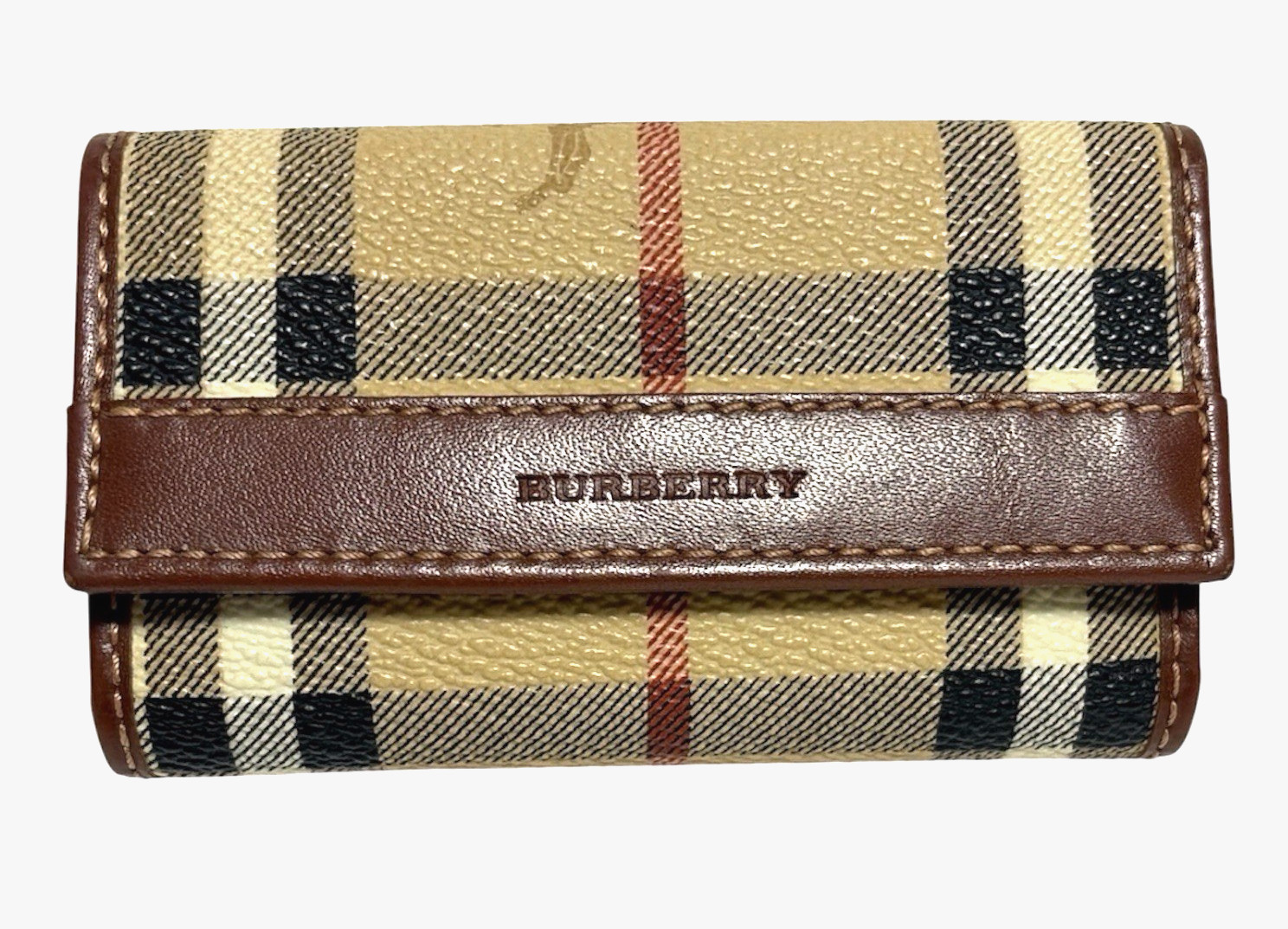 Burberry Brown Key Case Key Ring Nova Check Men’s Women’s Accessory 6 Hooks pvc