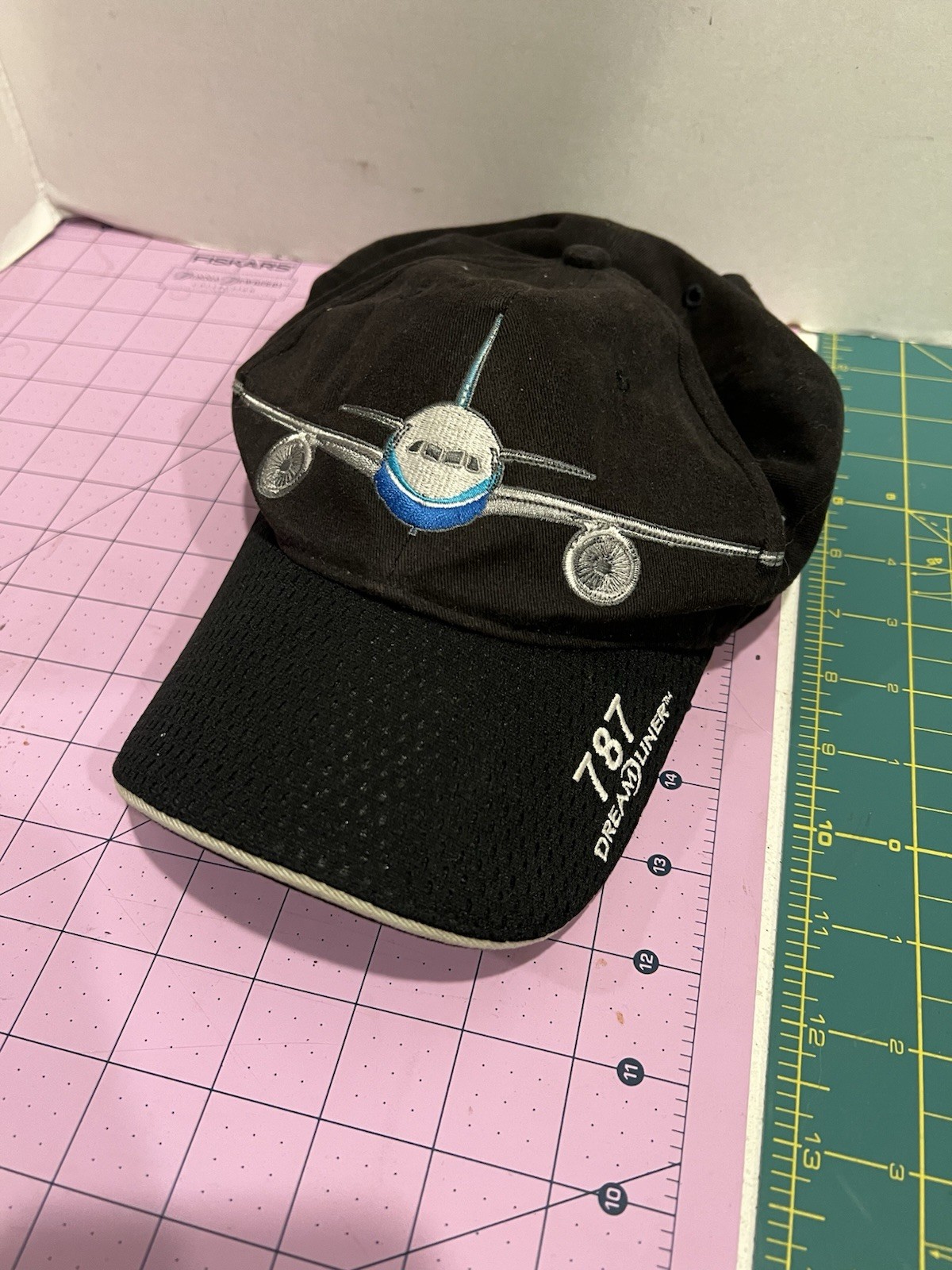 Boeing 787 Dreamliner Embroidered Baseball Cap Mens Black Hat Adjustable Jet