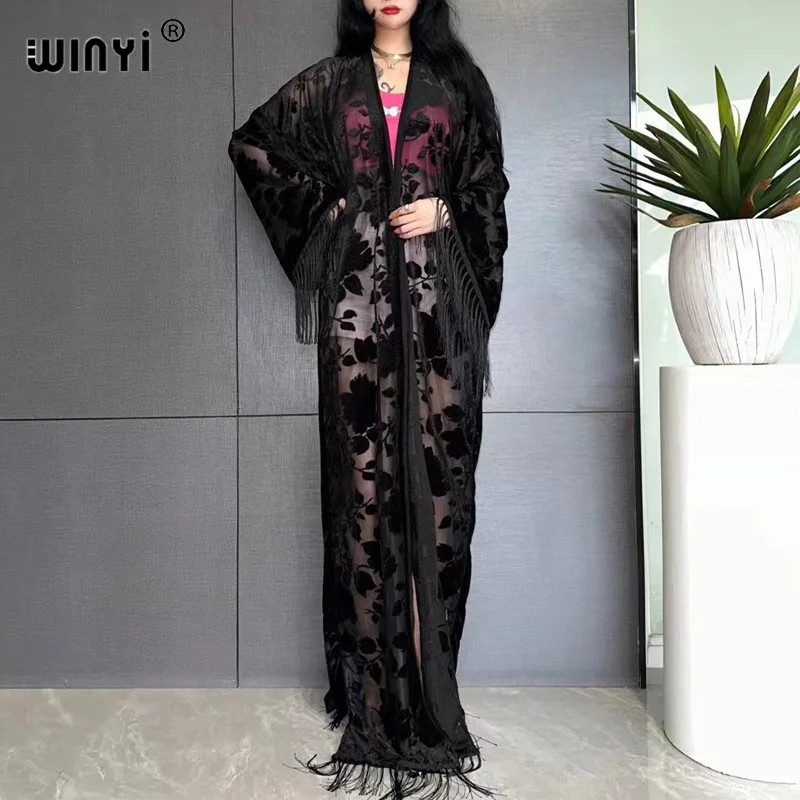 Middle East Coat Muslim Fashion Kaftan Kimono Maxi Robes Streetwear Open Abaya P