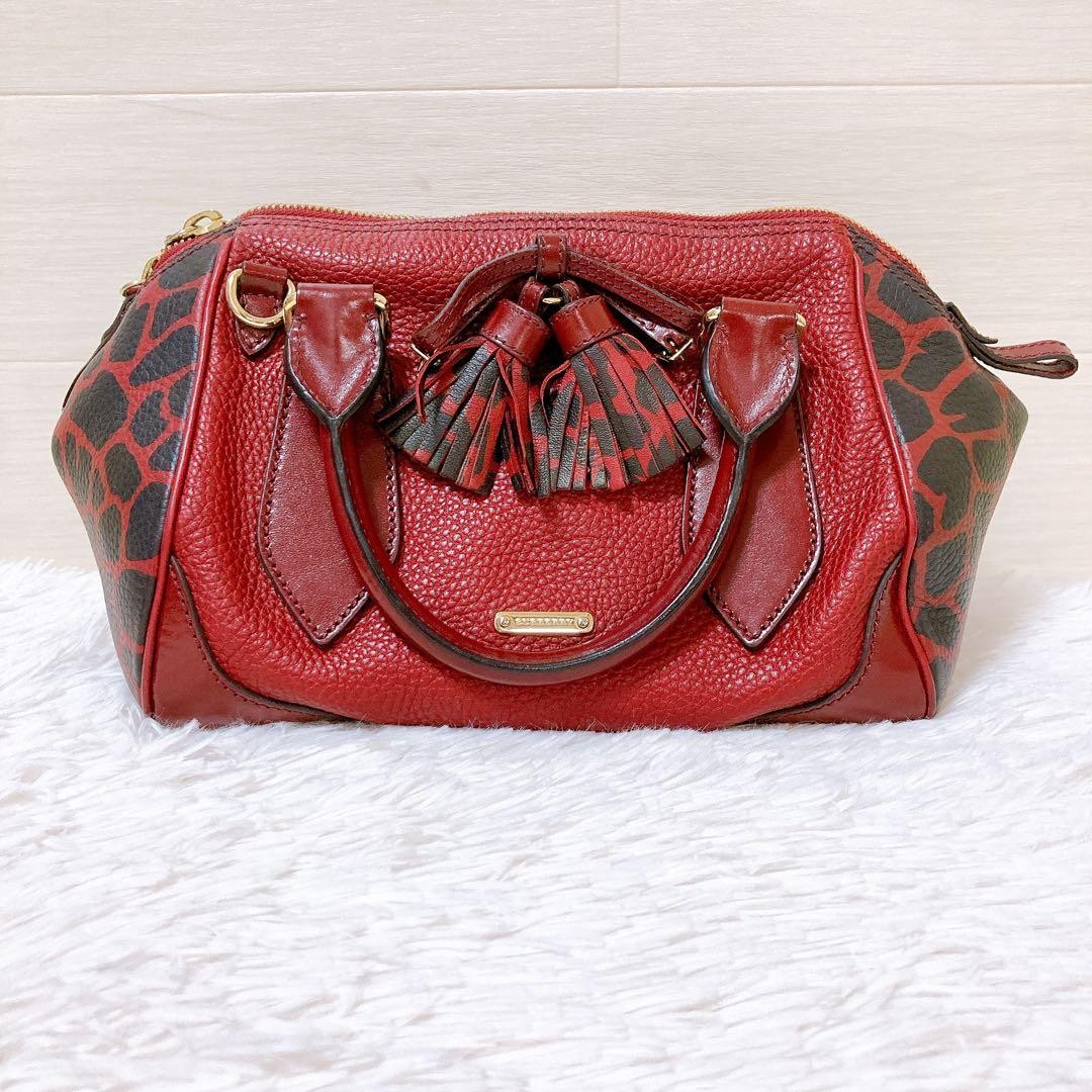 Burberry Blaze Animal Print Calfskin 2Way Bag H18cm7.1in W35cm13.8in japan
