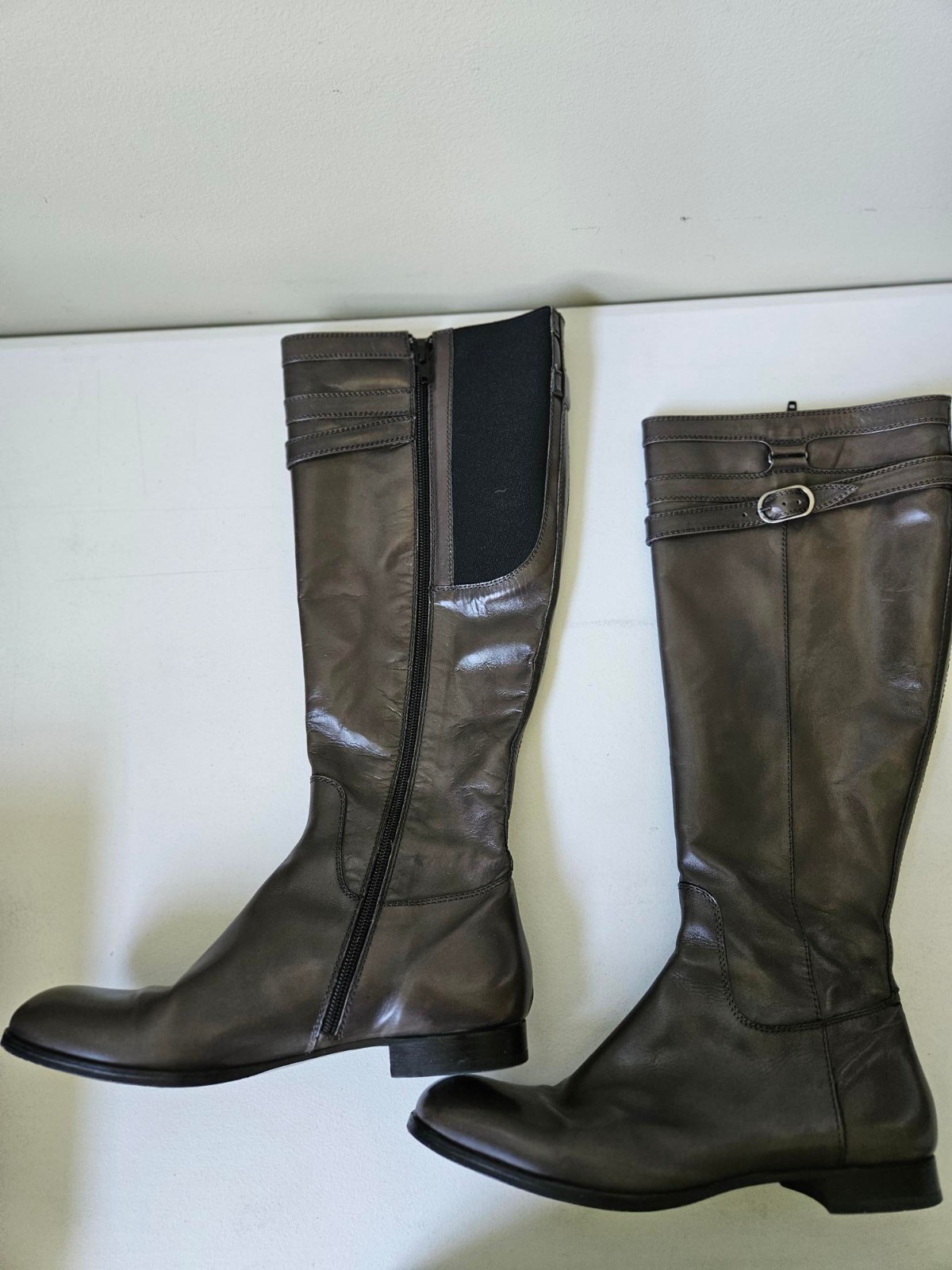 AGL Italian leather slate gray women’s kneehigh boots size 9 US 39.5 EU & box