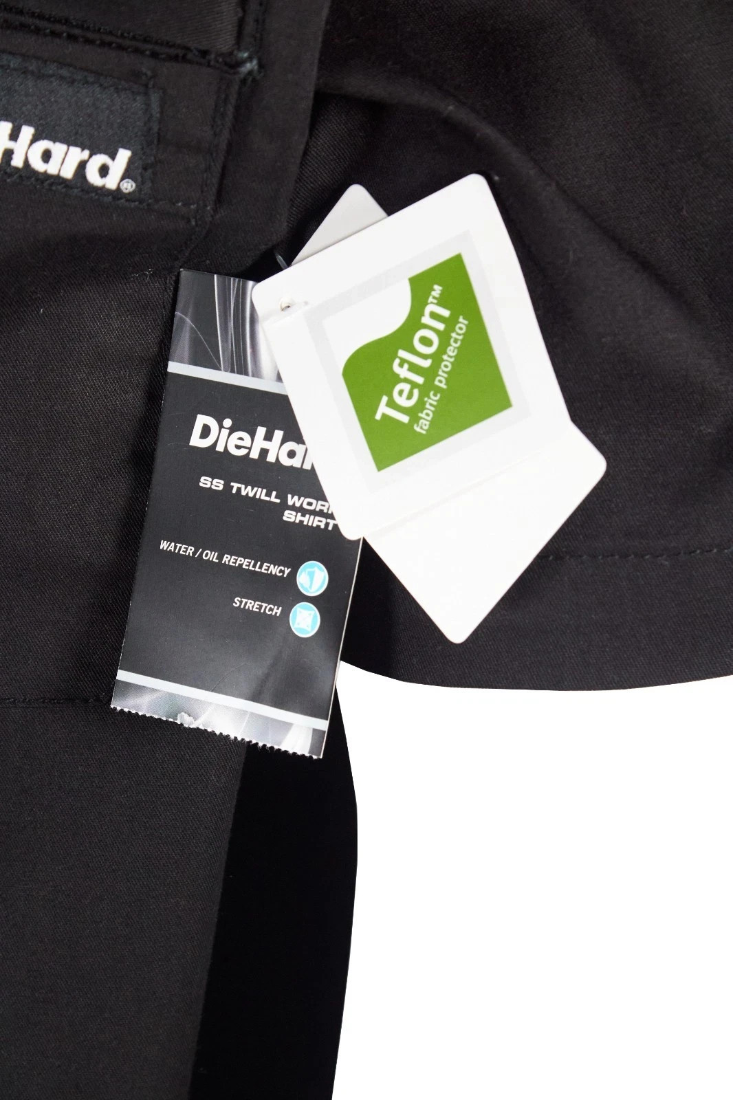 DieHard Men’s Black Onyx Shirt Work Twill Resists Short Sleeve – 2 PACK