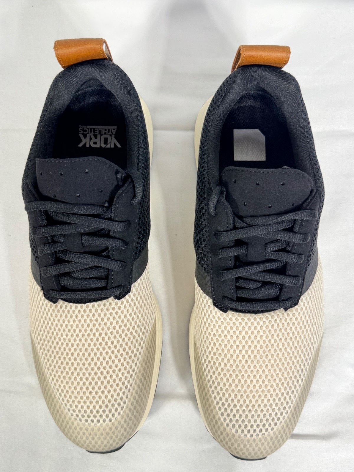 York Athletics The Henry Air Mesh Shoes Black Cream Size Men’s 8 Women’s 9.5 NEW