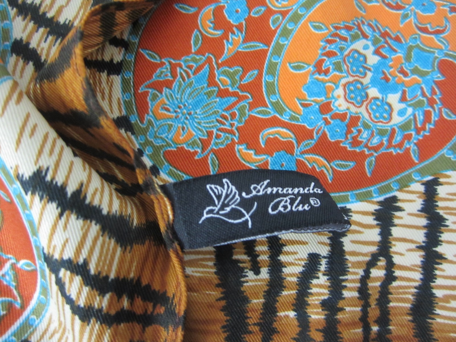 Amanda Blu Women Vintage 90s Scarf Rectangle Multifunctional Animal Paisley
