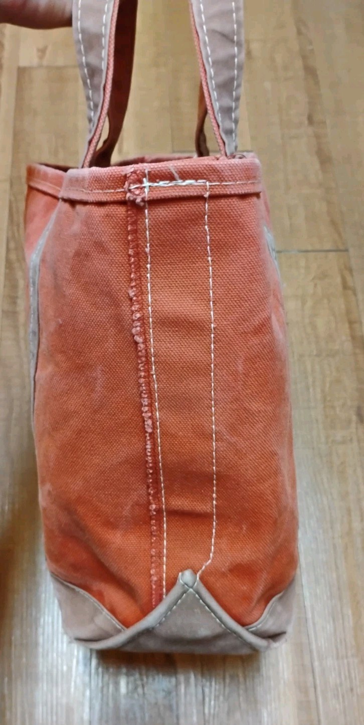 L.L.Bean Boat and Tote Open Top Vintage Made In USA Heavy Cotton Red/Brown