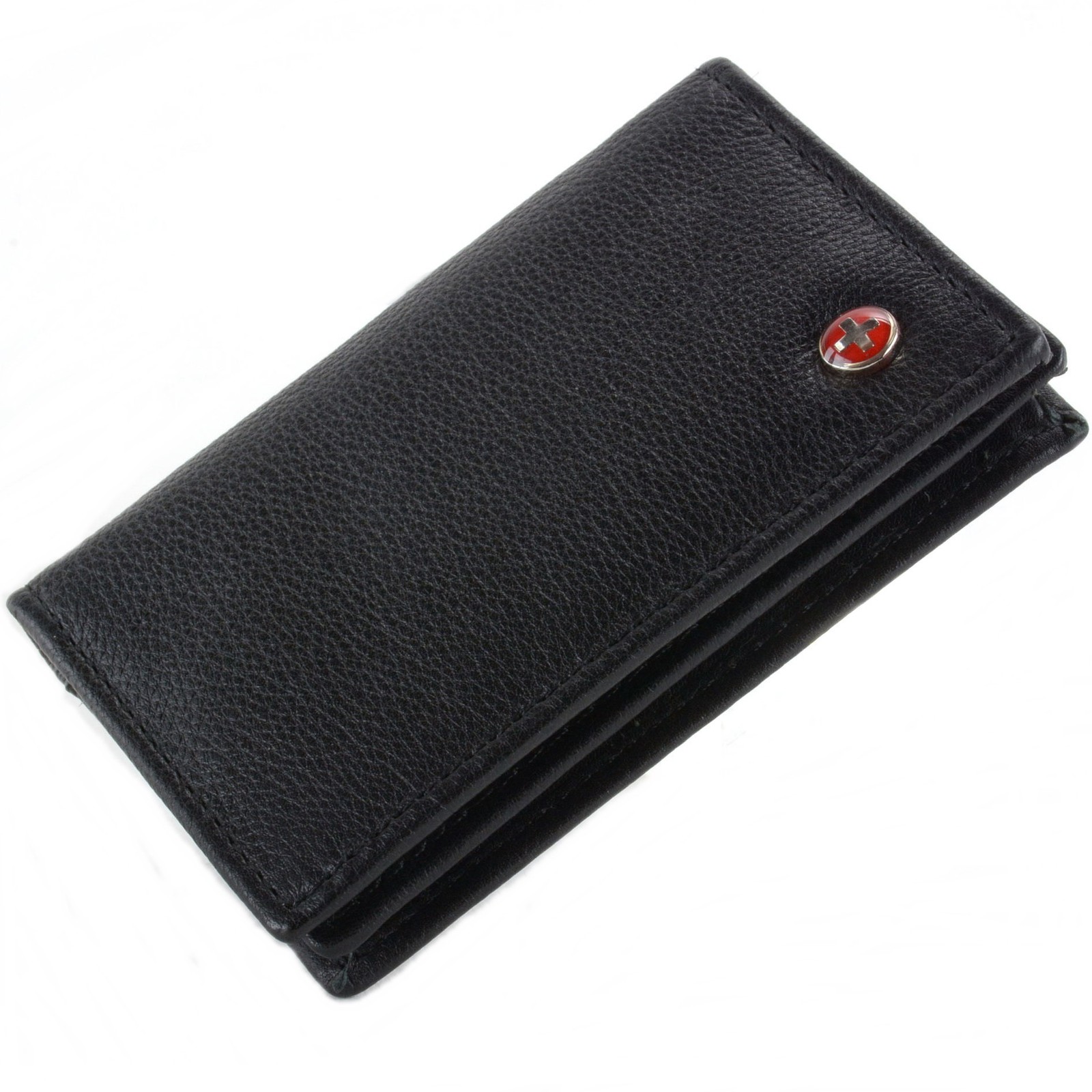 Alpine Swiss Expandable Business Card Case Genuine Leather Front Pocket Wallet