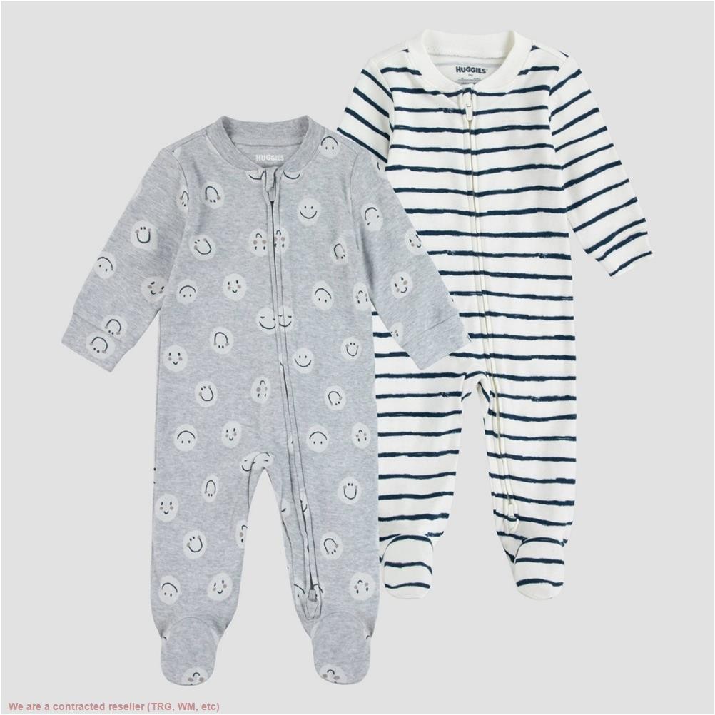 Huggies 2pk Uni Happy Face Organic Sleep N’ Play Gray/Blue 3M *SEE DEAL!!!*