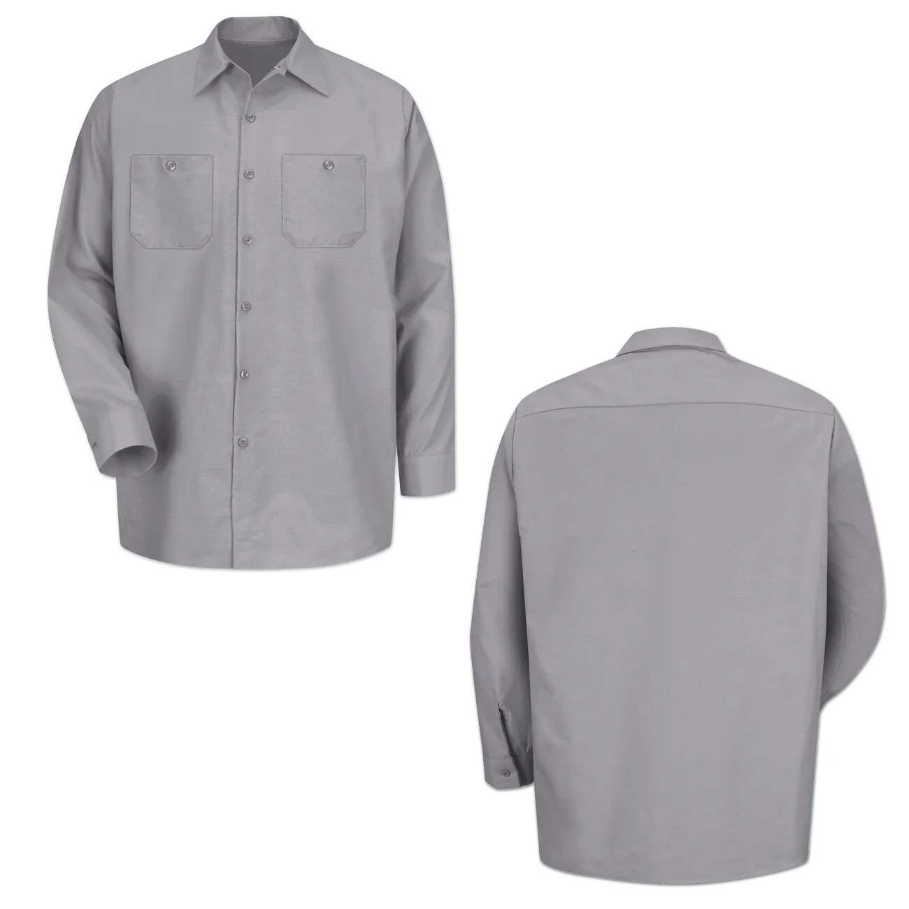 Red Kap Work Shirt Solid Color 2 Pocket Men’s Industrial Uniform Long Sleeve