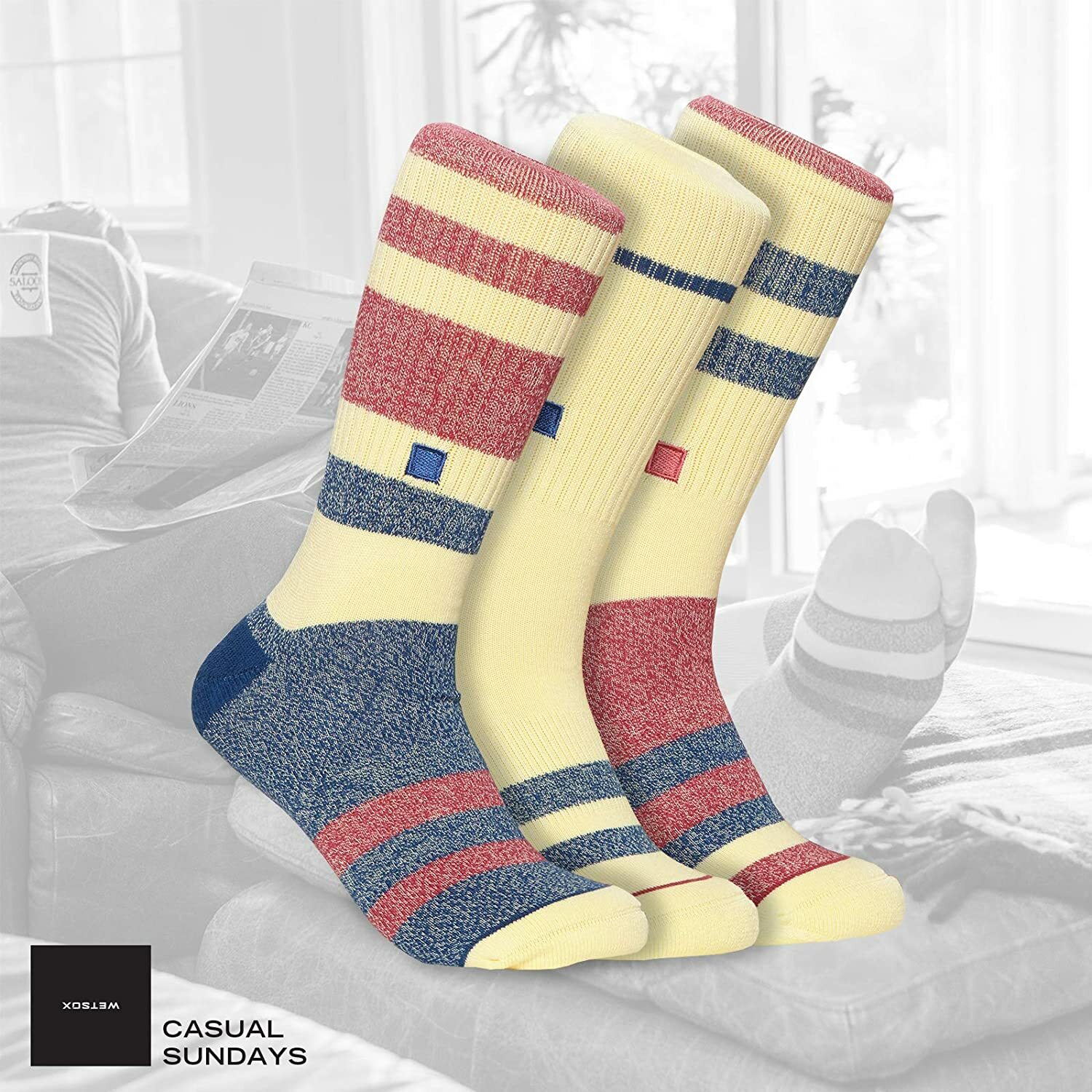 3 Pair WETSOX Sundays Men’s – Women’s Crew Soft Micro Modal Cotton Socks