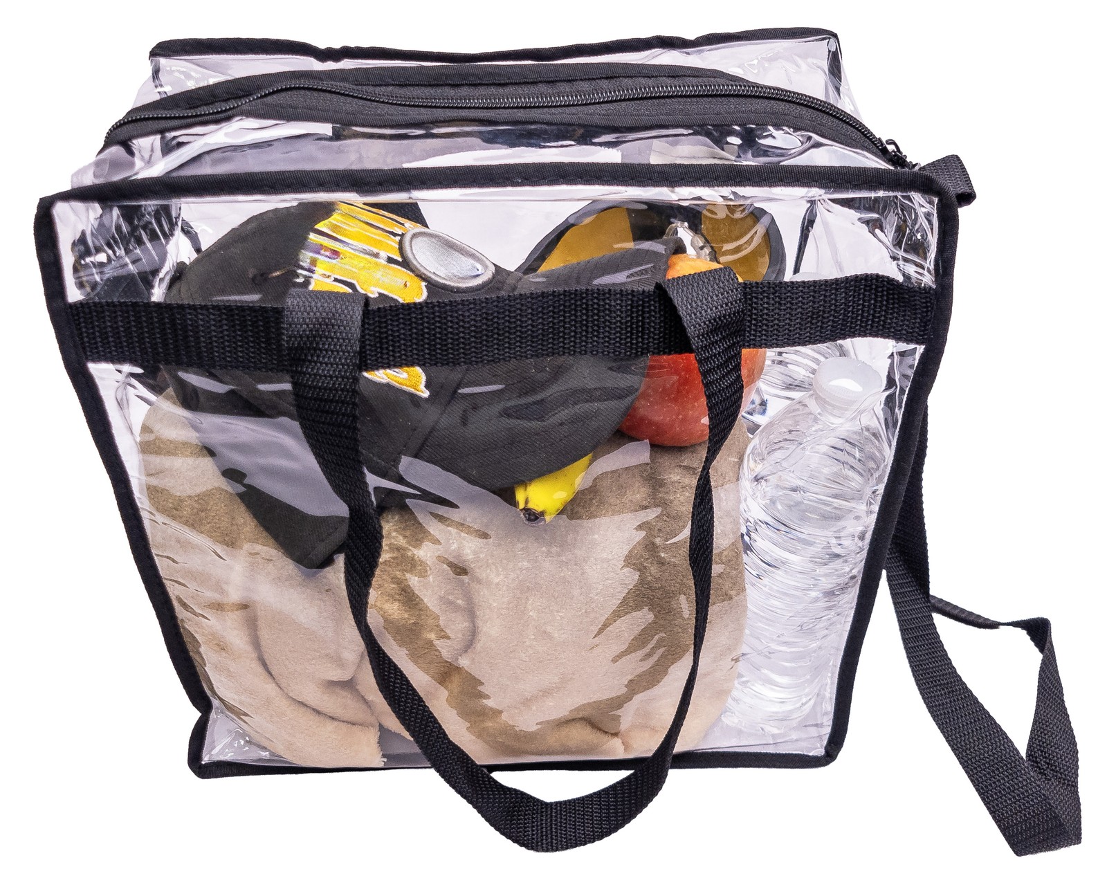 Stadium Security PVC Clear Bag 12x12x6″ Transparent Zip Tote with Shoulder Strap