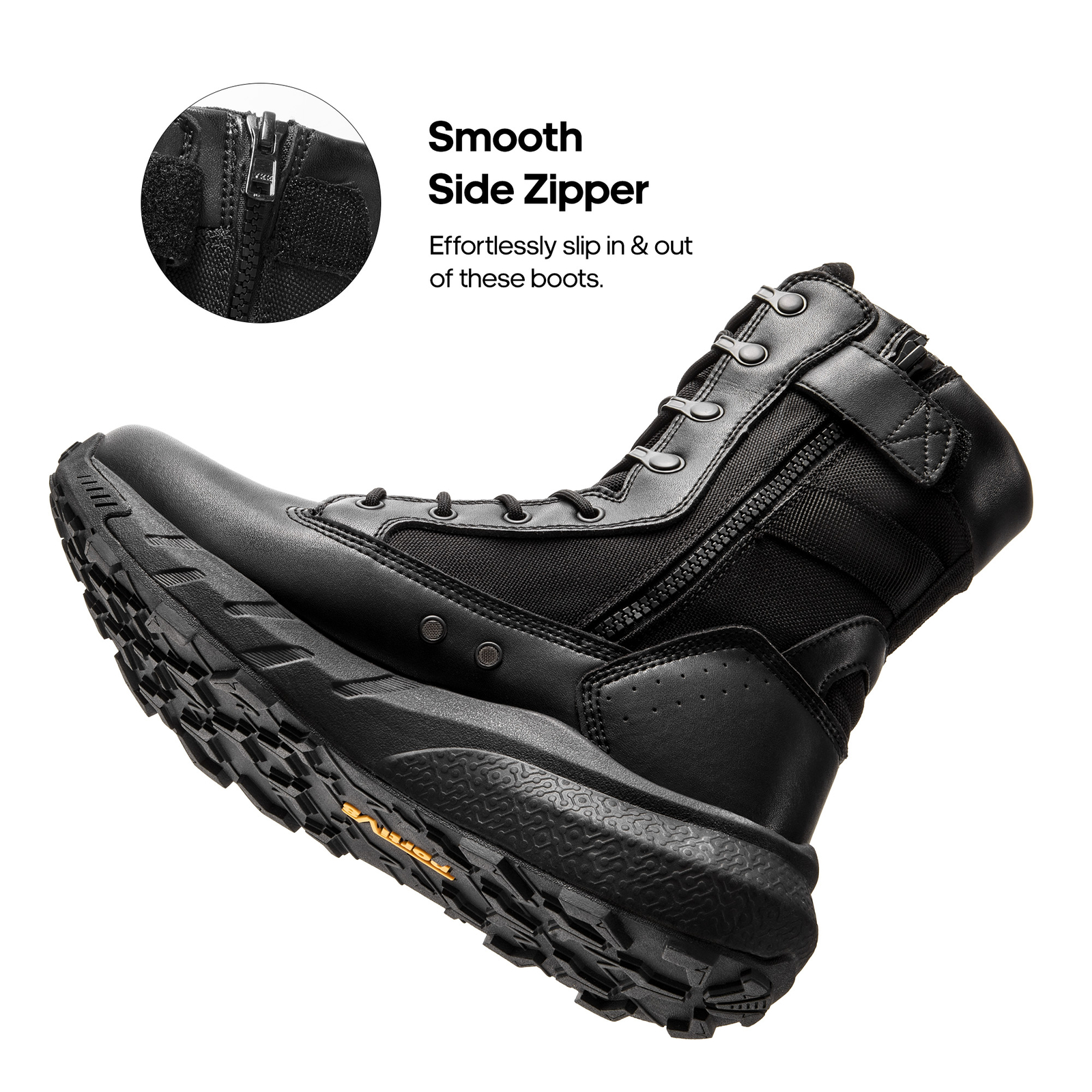 NORTIV 8 Mens Military Boots Tactical Boots 8 inches Hiking Leather Combat Boots