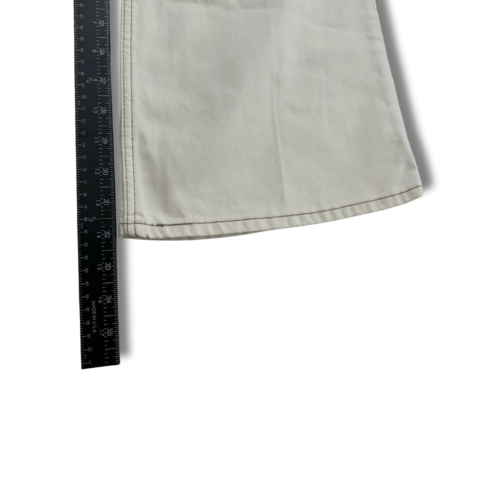 New Levis Premium 70s Ultra High Rise Flare Jeans Womens Cream White Ecru 29×32