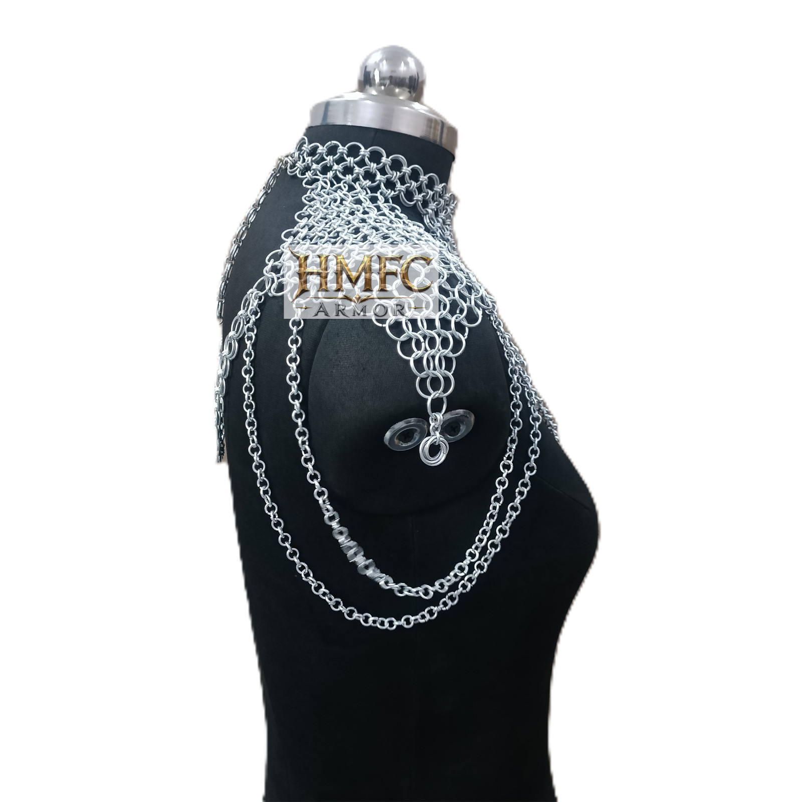 Medieval Chainmail Collar Aluminum Gothic Necklace Women Halloween LARP Costume