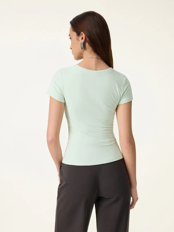 OGL Women’s SkinKiss U-Neck Short Sleeve Everyday Bra Top – No Import Fees