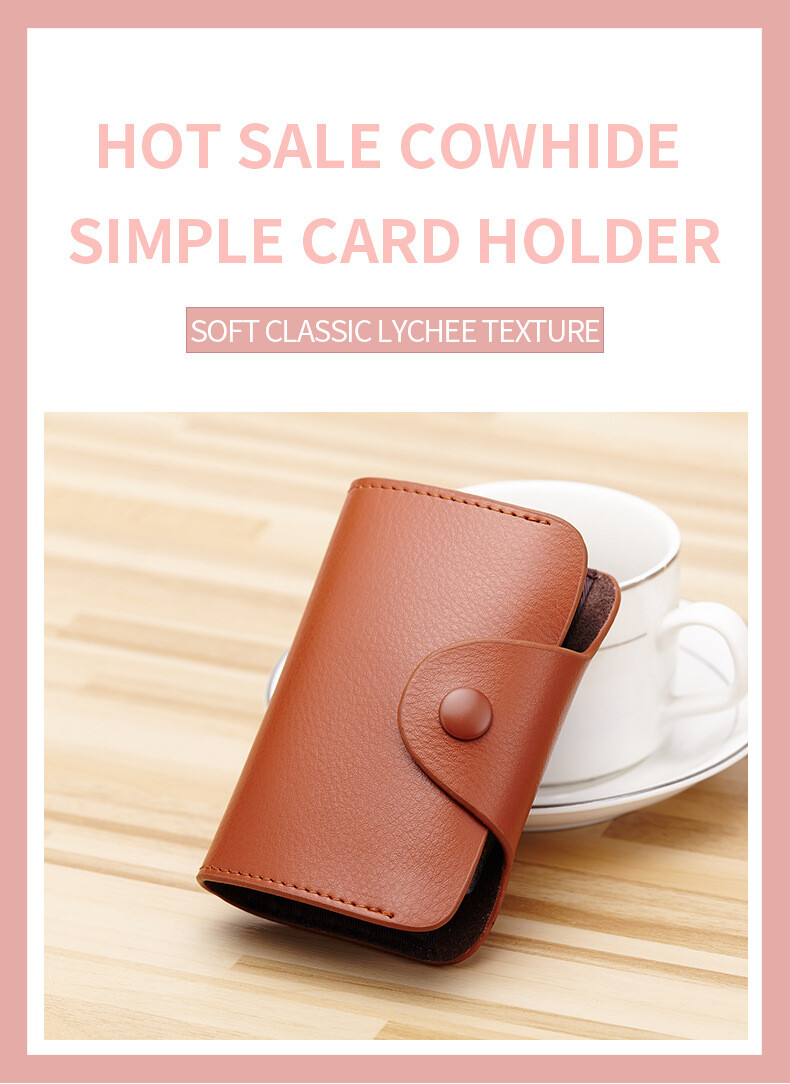 RFID Credit Card Holder for Women Men Small Leather Money Card Bag with Hasp USA