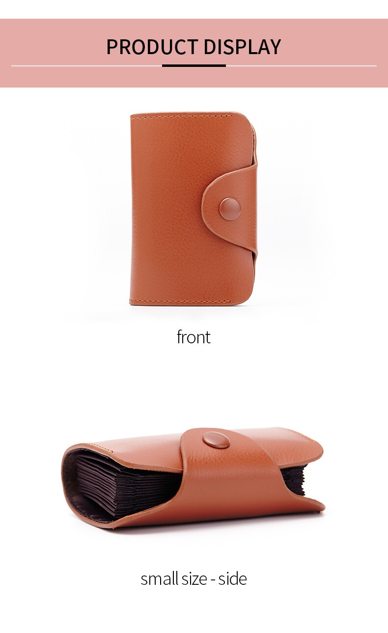 RFID Credit Card Holder for Women Men Small Leather Money Card Bag with Hasp USA
