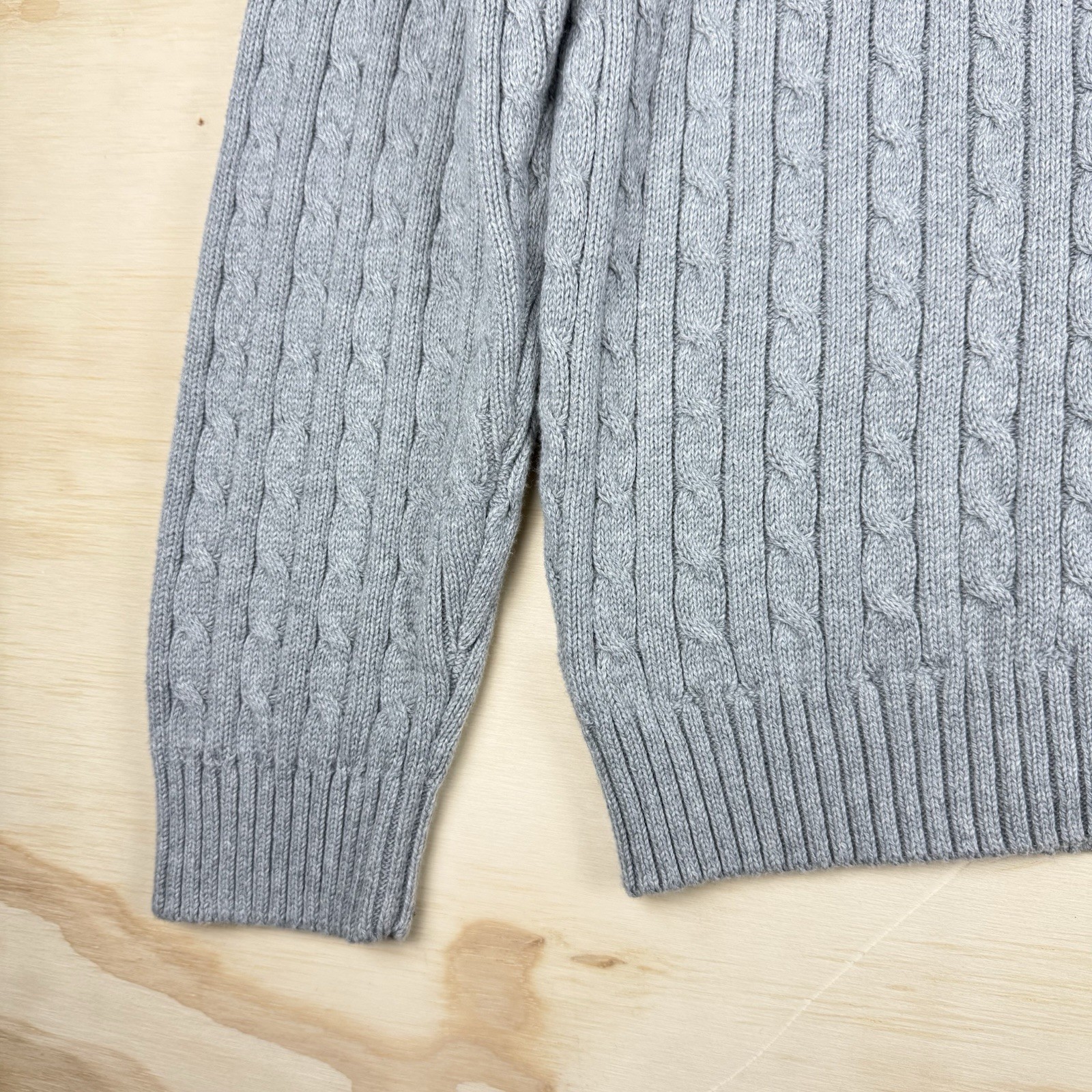 Men’s Chaps Sweater Medium Cable Knit Chunky Fisherman Pullover Crewneck Sweater