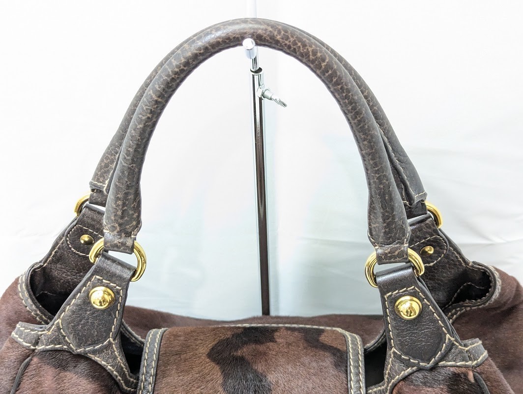 Gucci Pelham Horsebit Harako Shoulder Bag Dark Brown 223958 Women’s Auth