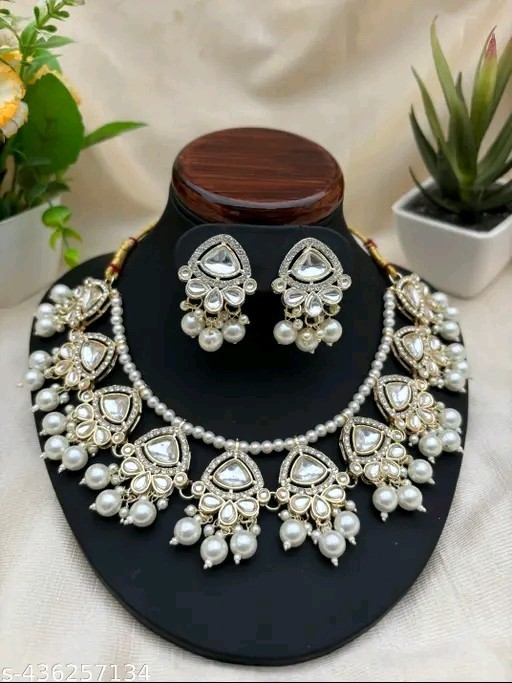 Indian Bollywood Gold Plated Kundan Choker Bridal Necklace Earrings Jewelry Set