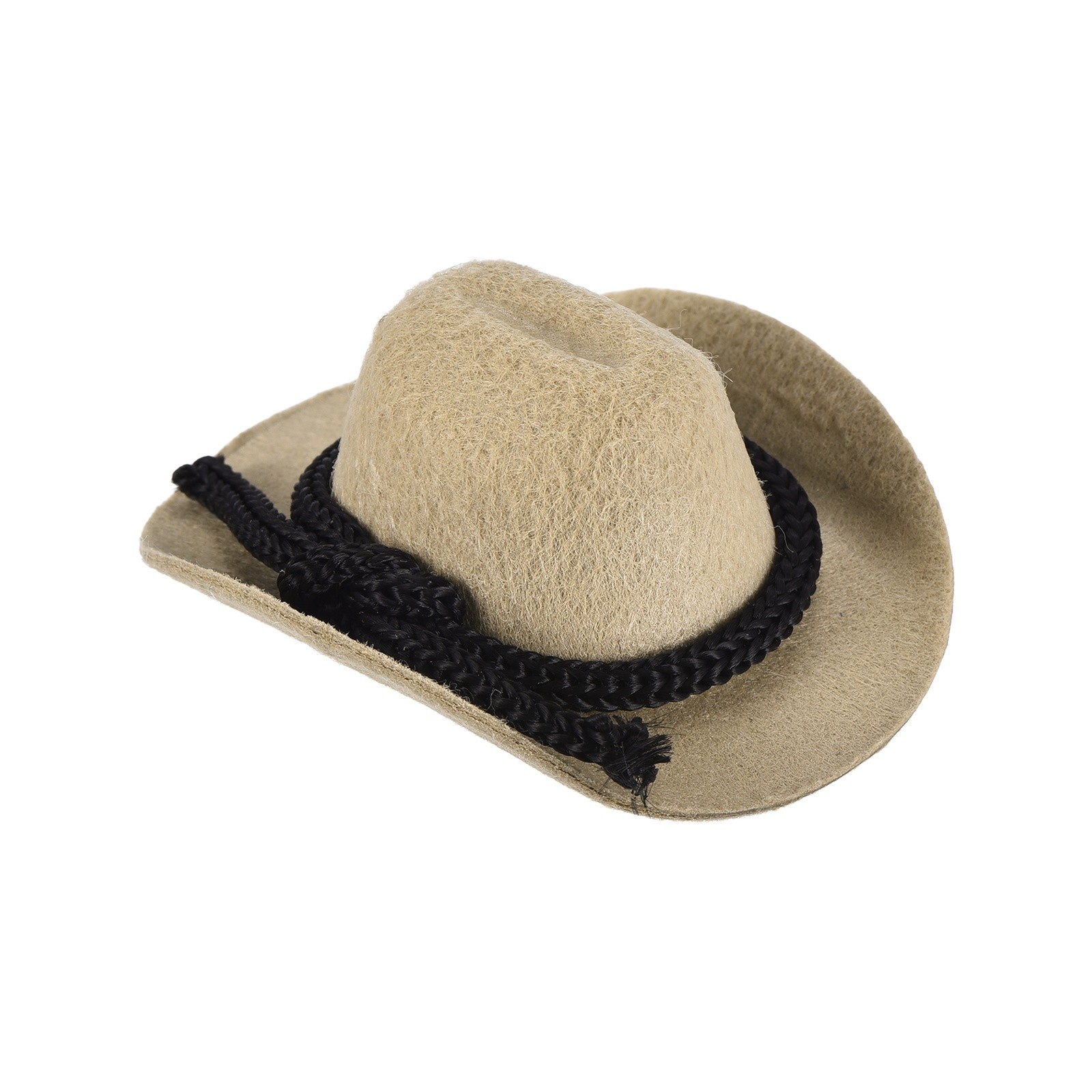 Khaki Mini Cowboy Hats for Crafts Dolls Wedding, 6.5cm x 7.1cm x 3cm