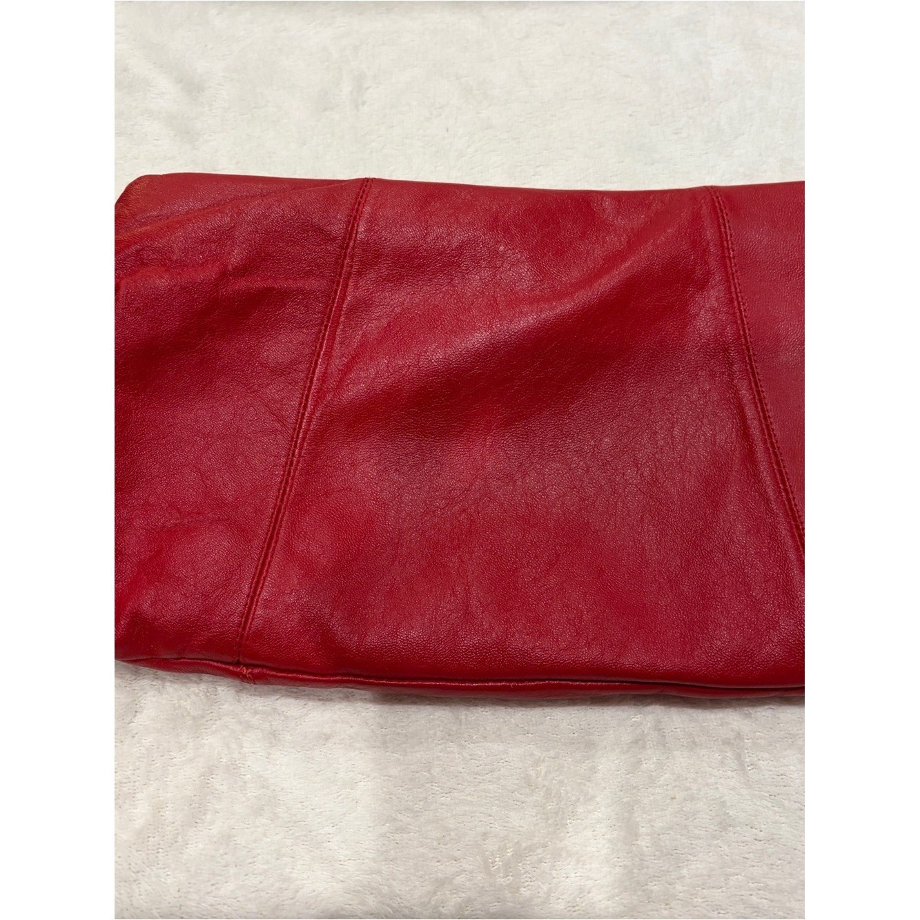 Source Unknown Red Leather Clutch