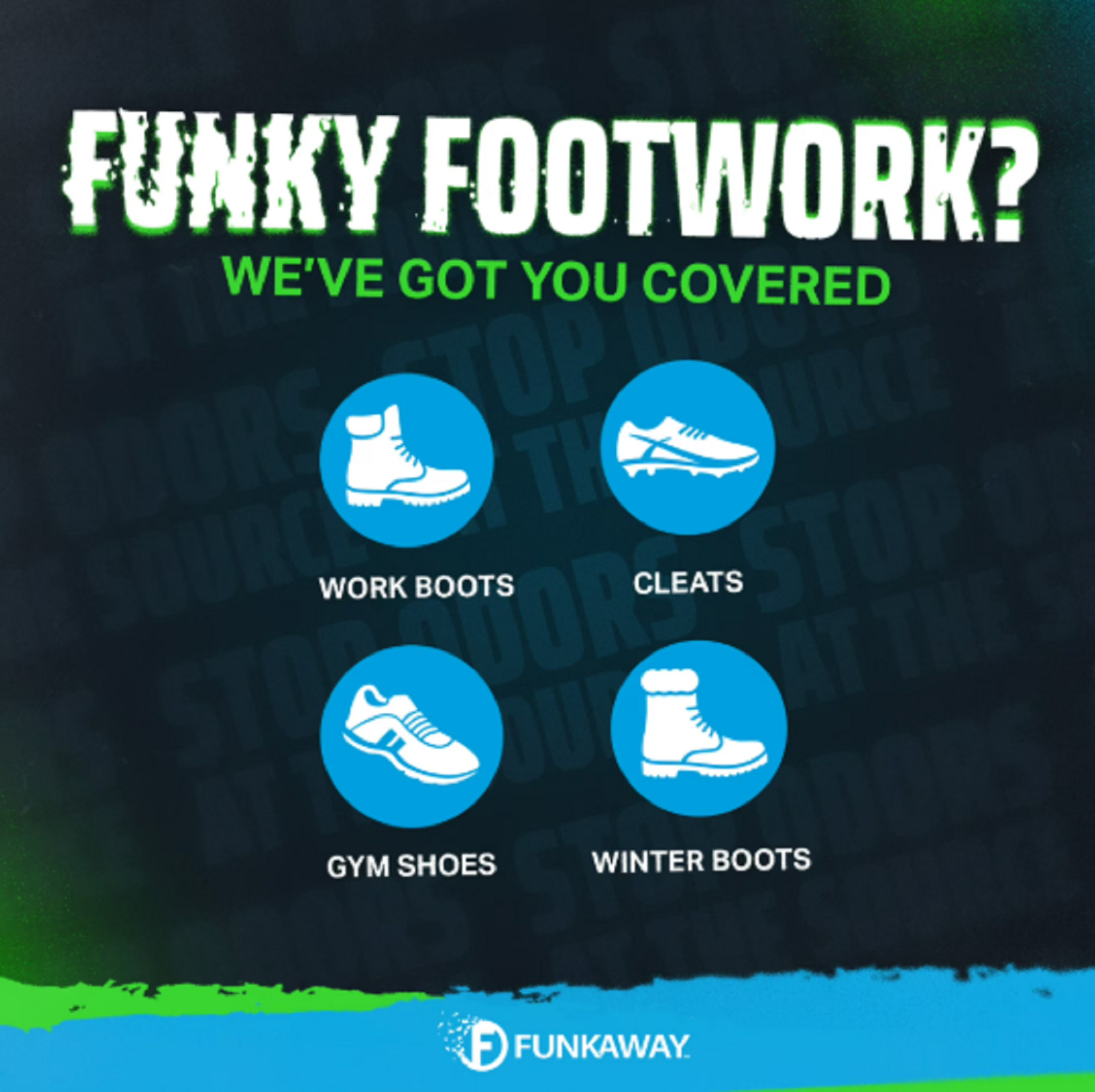 FunkAway Odor Eliminating Spray for Shoes, Skates, Work Boots & More, 8 oz.,