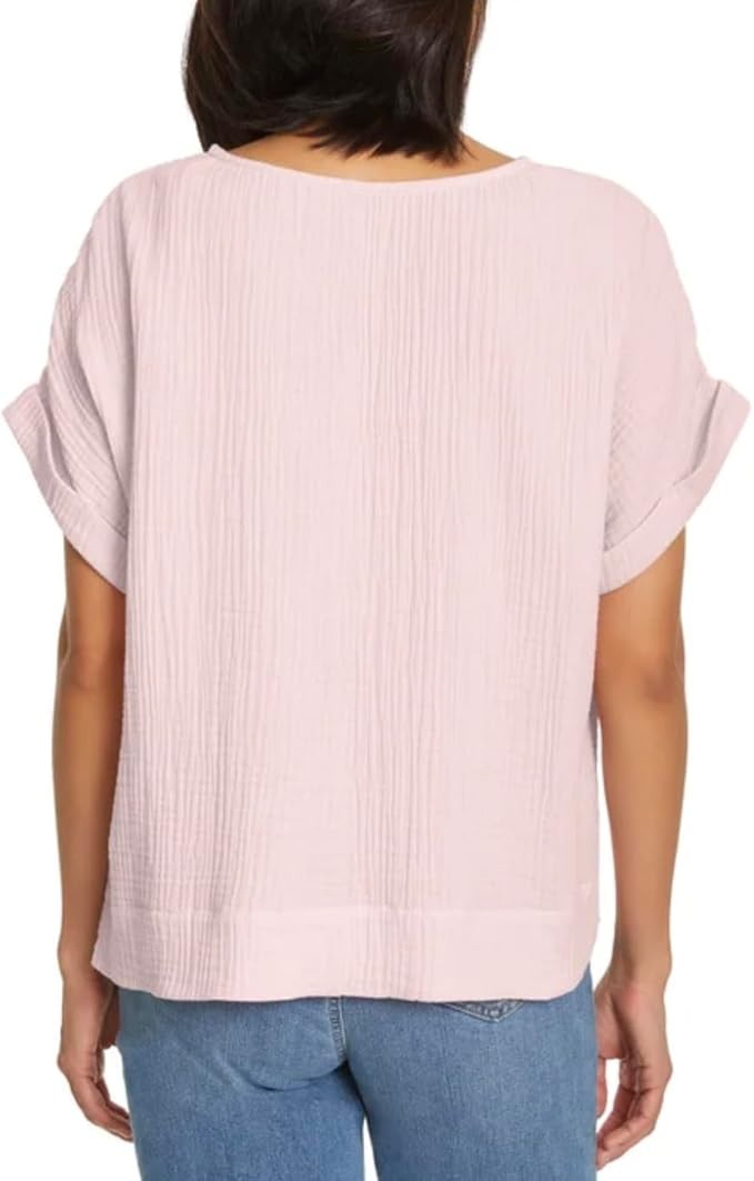 Gloria Vanderbilt Women’s Short Sleeve Cotton Gauze Pullover Top