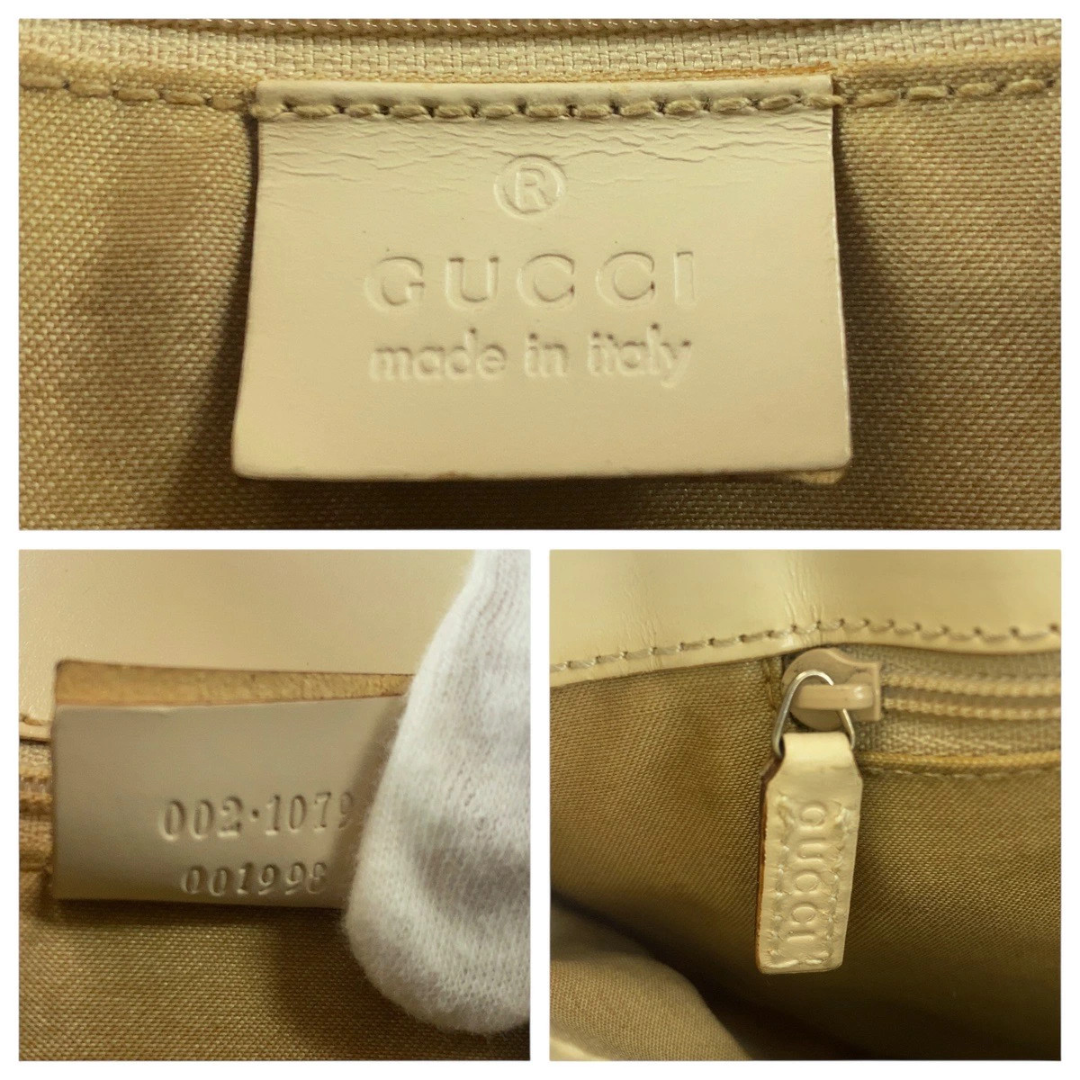 GUCCI 002 1079 GG Canvas/Leather Women’s Tote Bag #PB15263