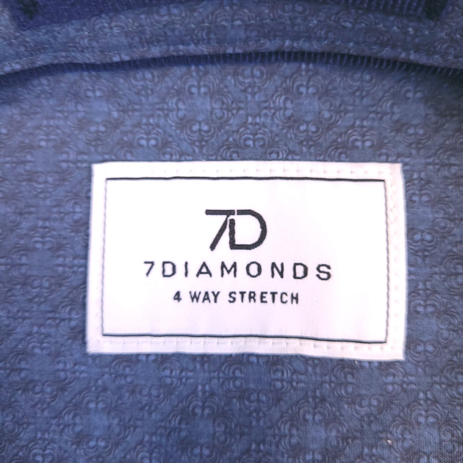 7D 7 Diamonds Toledo Shirt Mens 2XL Button Up Geometric 4 Way Stretch Logo