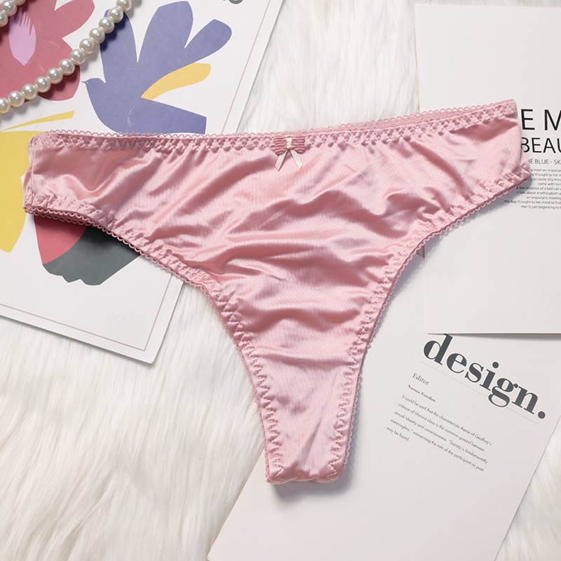 4 Pack Lot Sexy Womens Satin Panties Thongs Briefs Bikinis Underwear Lingeries
