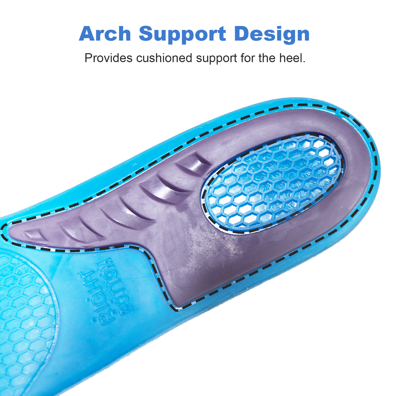 Men Women Silicone Gel Insoles Shock Pads Arch Support Orthopedic Shoe Inserts