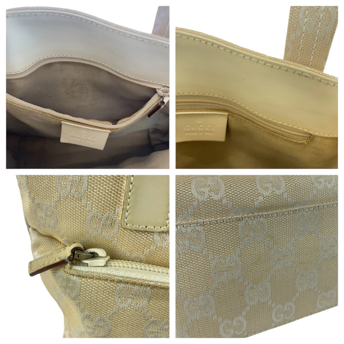 GUCCI 002 1079 GG Canvas/Leather Women’s Tote Bag #PB15263