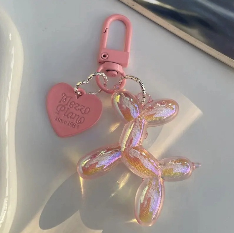 1pc Cute Jelly Balloon Dog Keychain Cartoon Pendant Unisex Key Accessory – NEW
