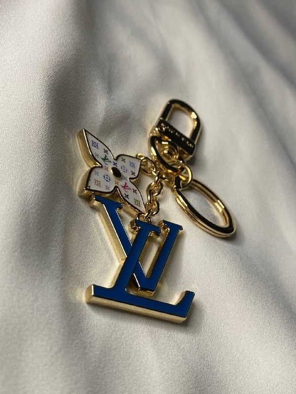 LOUIS VUITTON Blue LV Monogram Bag Charm Keychain 11cm