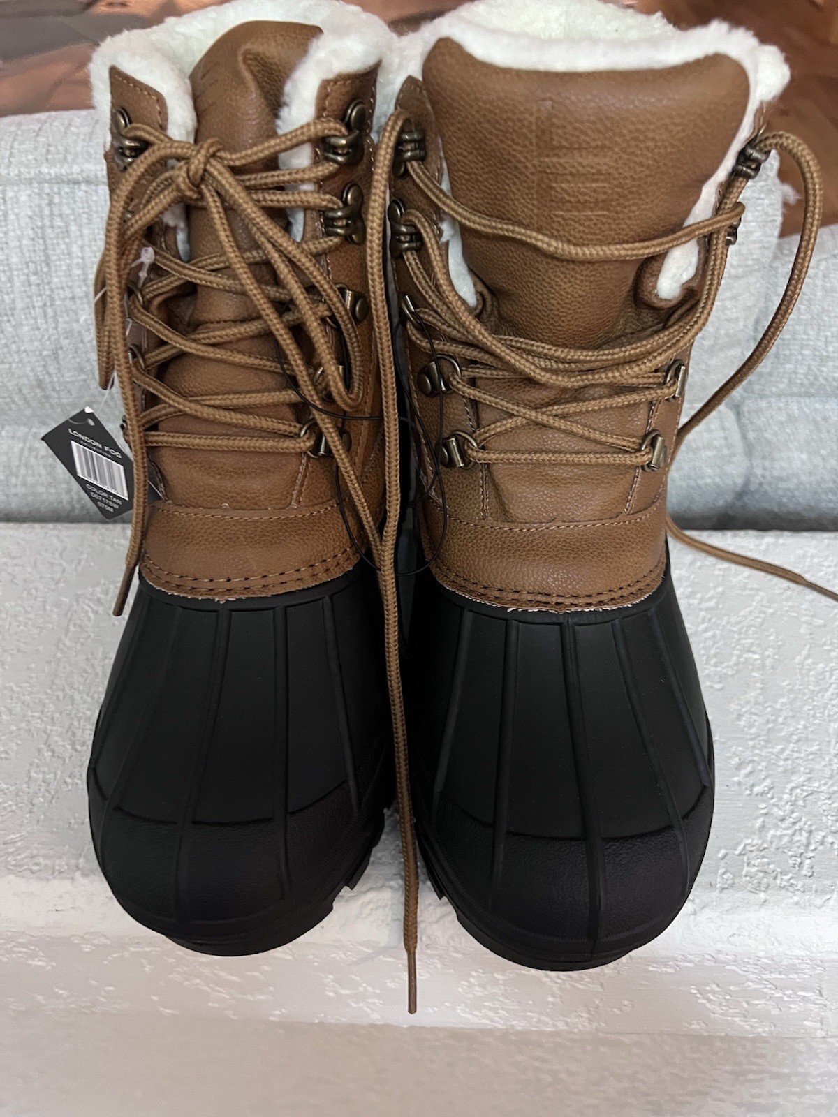 London Fog Women’s Snow Rain Boots Size 7 Water Proof NWT Insulated Black & Tan