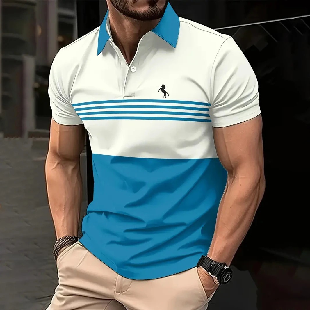 Men Luxury Summer Polo Shirt Breathable Casual Short Sleeve Fashion Top Gift