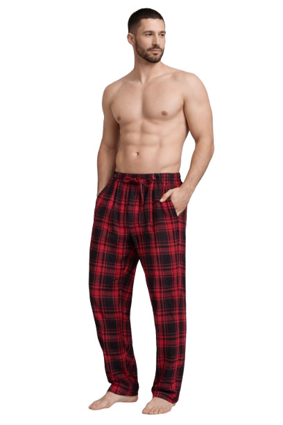 (4 Pack) Men’s Cotton Knit Flannel Plaid Lounge Pajama Pants