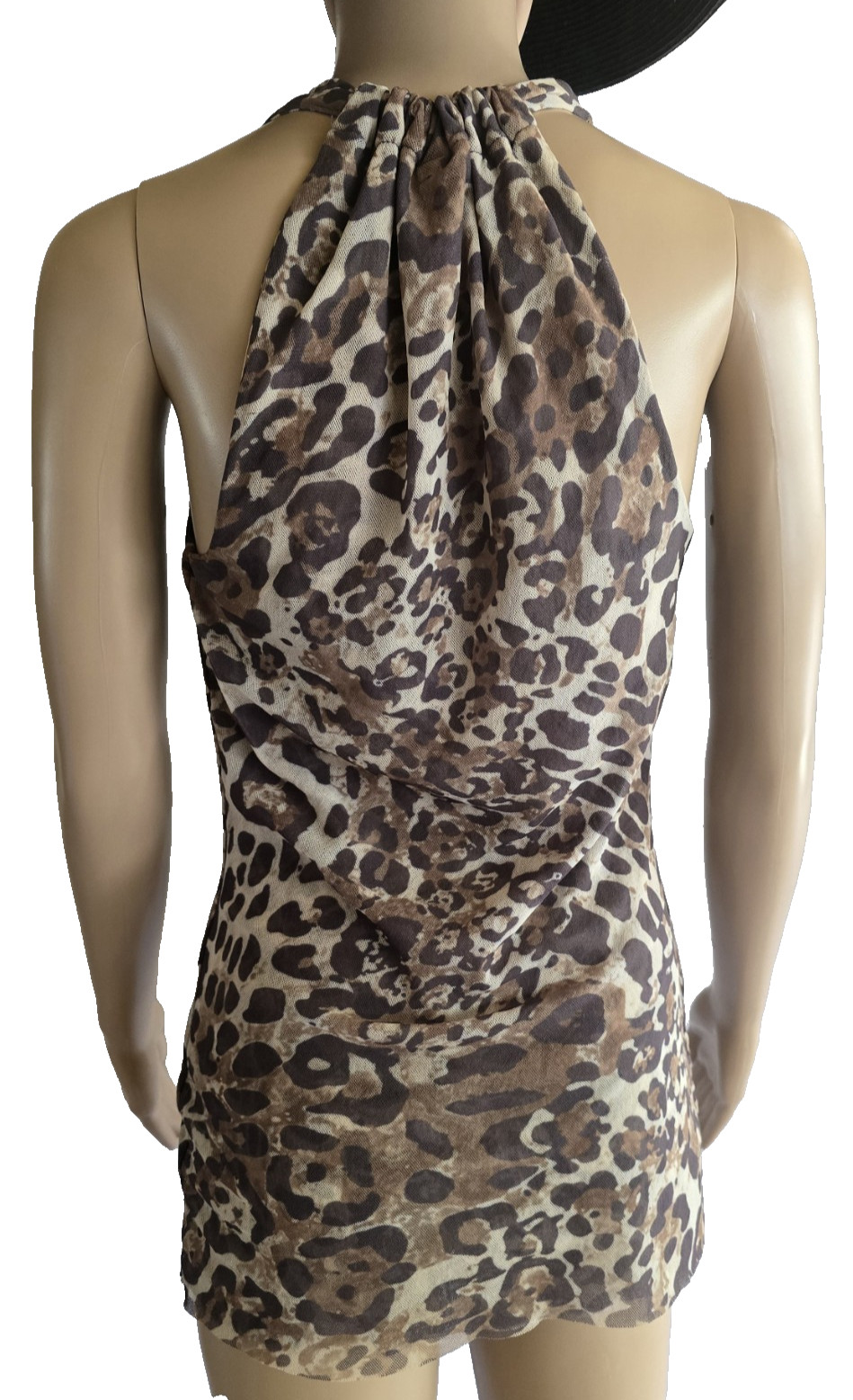 Vintage Y2K Sweet Pea by Stacy Frati Animal Print Nylon Mesh Sleeveless Top M