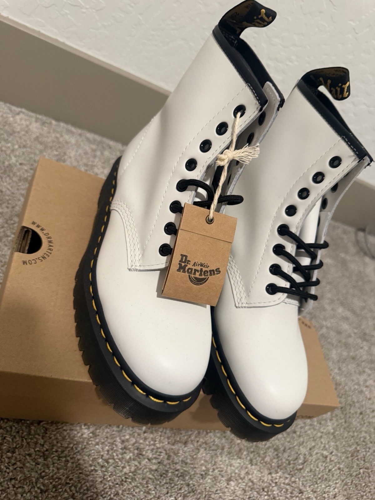 Dr. Martens 1460 BEX White Leather Combat Boots Women’s US 7 UK 6 EU 39