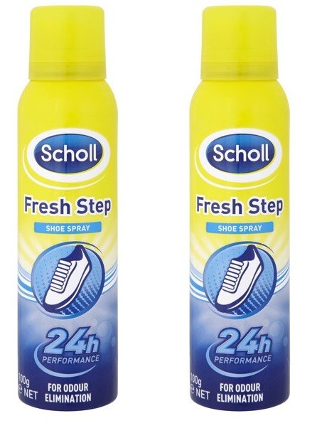 2x Scholl Fresh Step Footwear Care Spray Eliminates Shoe Smell Long Lasting 150