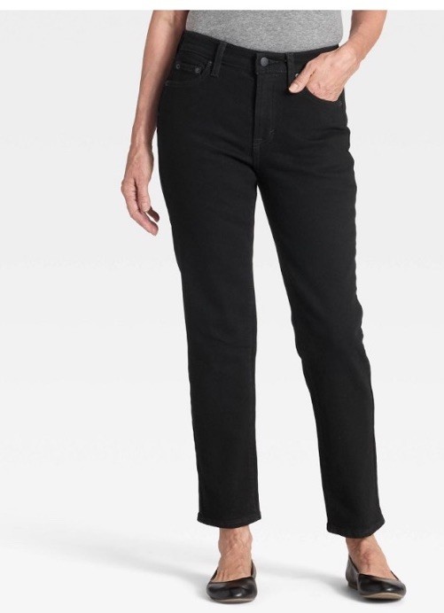 Women’s Mid-Rise 80’s Slim Straight Black Ankle Jeans – Universal Thread Size 12