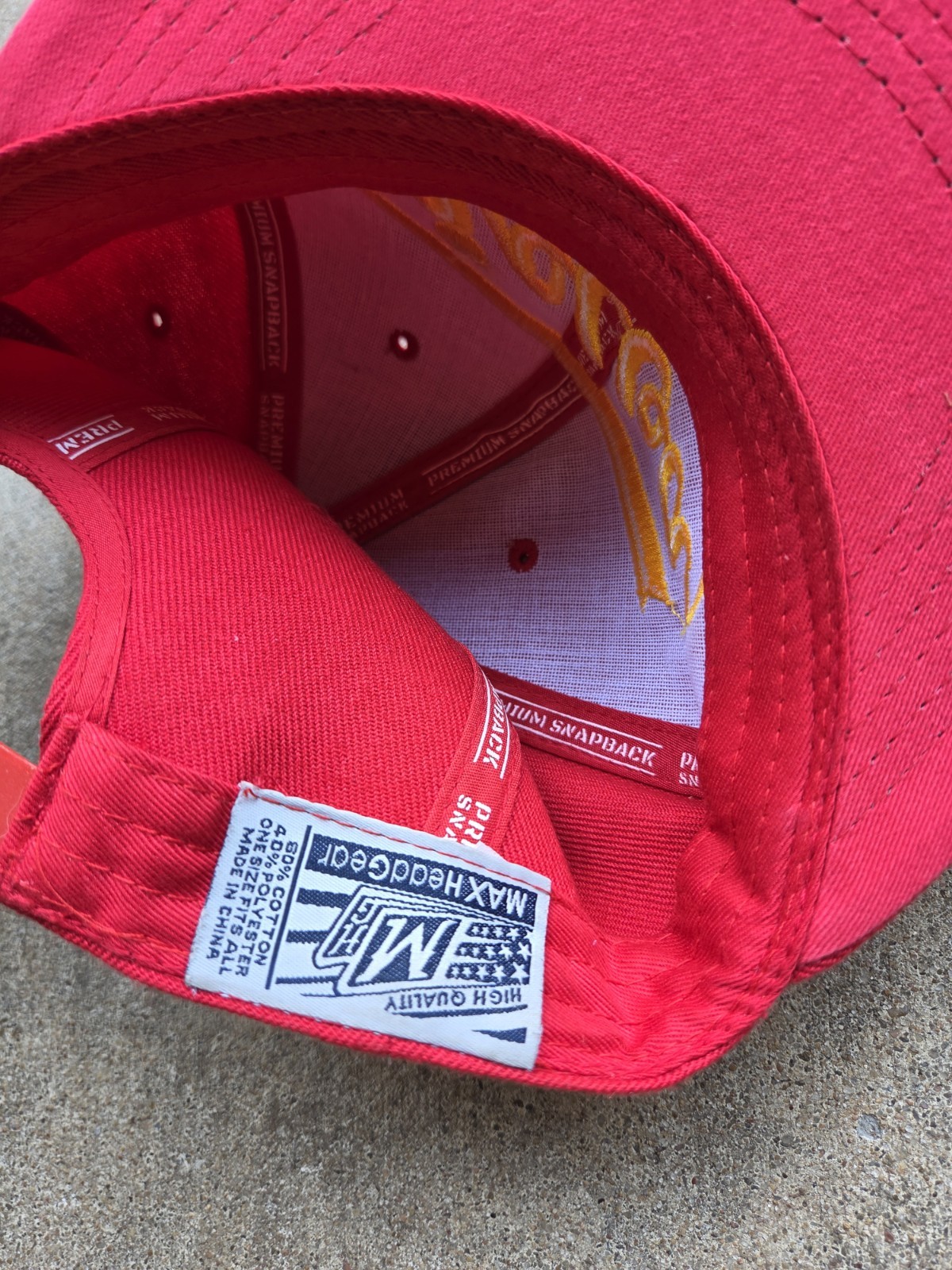 Max Headgear Red Snapback Hat Adjustable One Size Volcom Logo Solid Casual