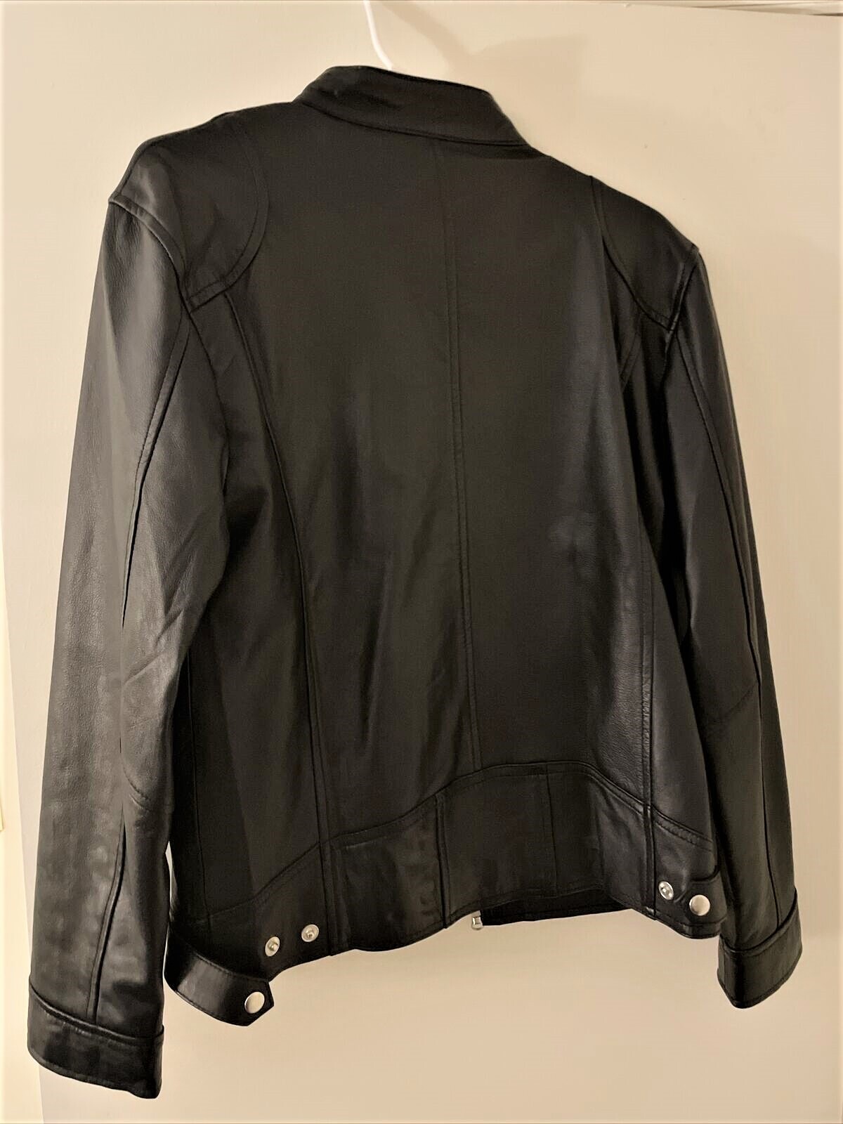 Cafe Racer Biker Leather Jacket Black & Brown Soft Sheep Skin Leather