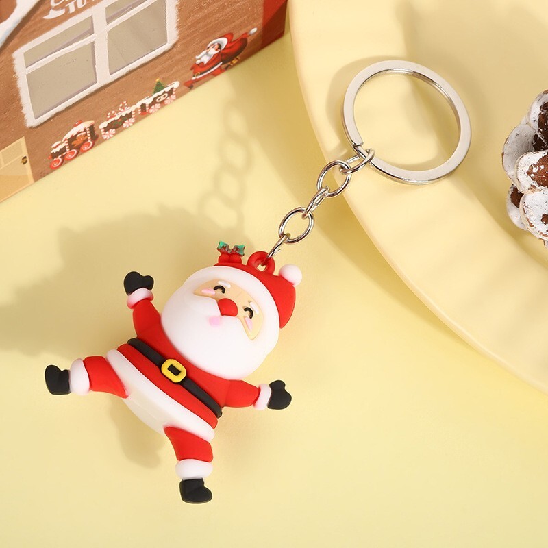 1pc Cute Panda Xmas Keychain Keyring Bag Car Hanging Pendant Xmas Gift For Girl