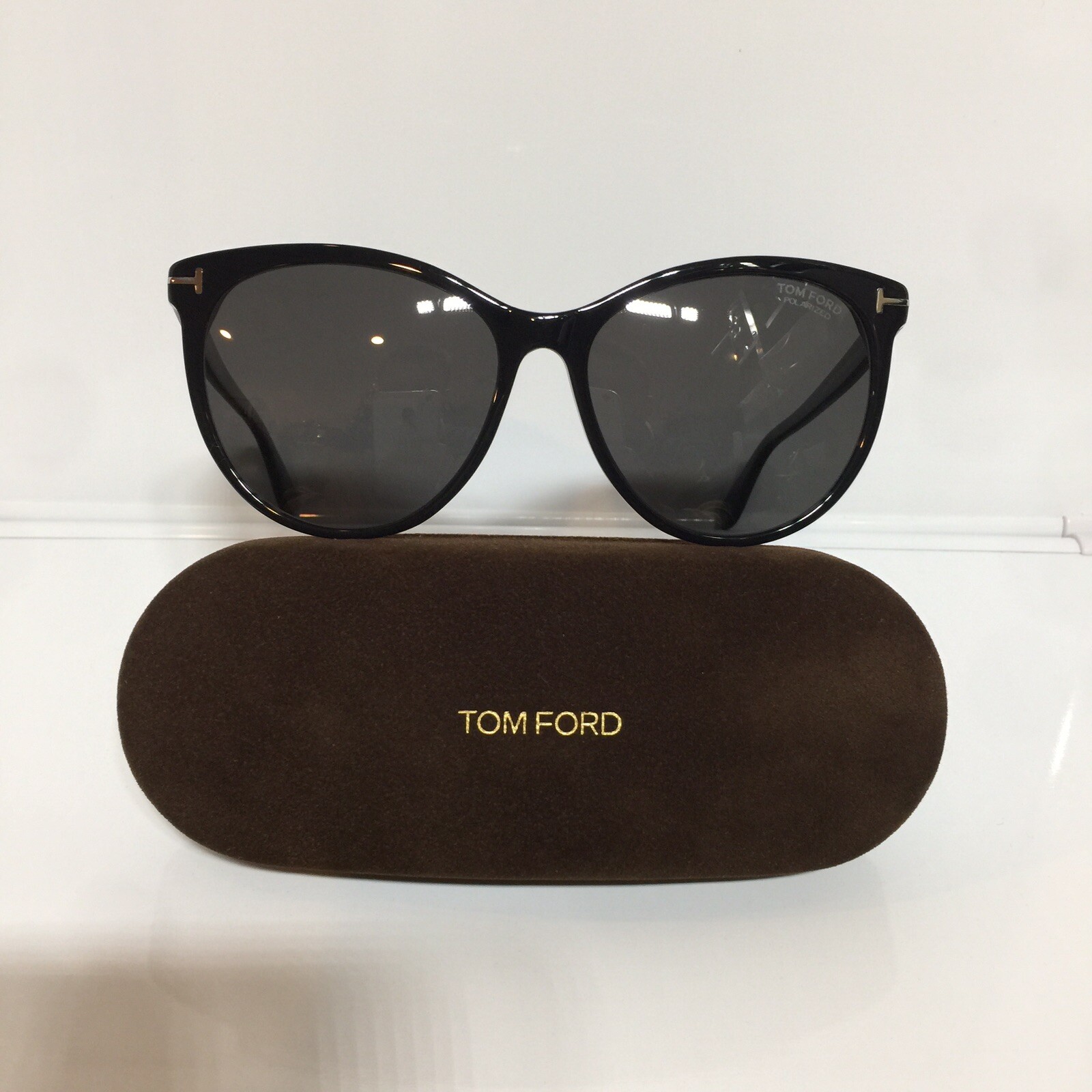 NIB Tom Ford Maxim TF787 01D Black Plastic Woman Polarized Sunglasses 59mm
